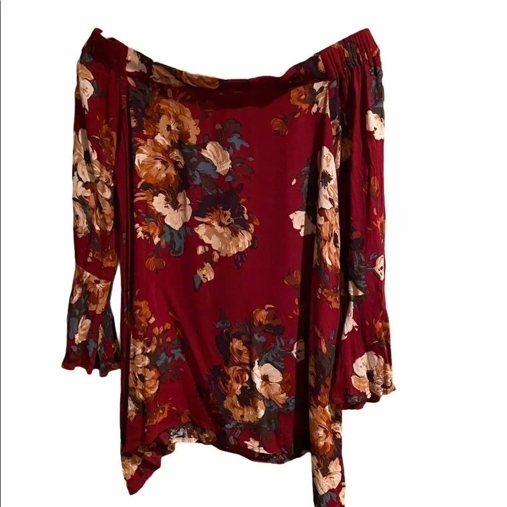 Blu Pepper Boho Bell Sleeve Shirt Size Small